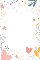 Diary frame with pastel tones and minimalist patterns.