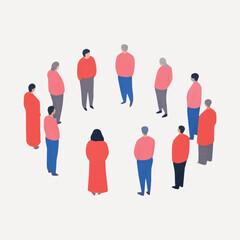 Group discussion circle illustration