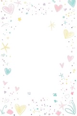 Diary frame with pastel tones and minimalist patterns.