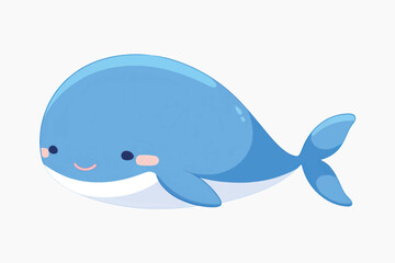 Naklejka premium Cute cartoon blue whale