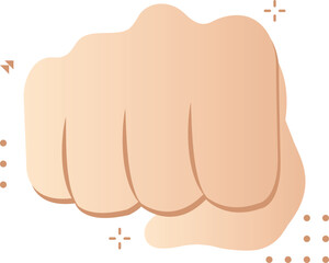 Vintage human fist punch concept