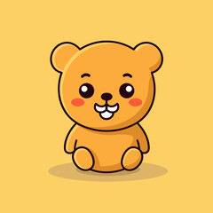 Bear hand-drawn kids comic illustration. Cute vector doodle style cartoon illustration