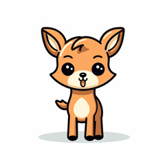 Deer hand-drawn kids comic illustration. Cute vector doodle style cartoon illustration