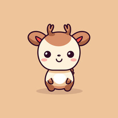 Reindeer hand-drawn kids comic illustration. Cute vector doodle style cartoon illustration