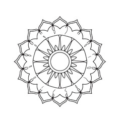 Circular pattern in the form of a mandala. Henna tatoo mandala. Mehndi style. Decorative pattern in oriental style. Coloring book page.