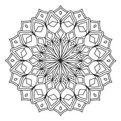 Circular pattern in the form of a mandala. Henna tatoo mandala. Mehndi style. Decorative pattern in oriental style. Coloring book page.