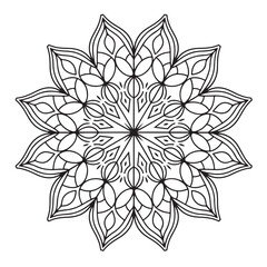 Circular pattern in the form of a mandala. Henna tatoo mandala. Mehndi style. Decorative pattern in oriental style. Coloring book page.