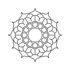 Circular pattern in the form of a mandala. Henna tatoo mandala. Mehndi style. Decorative pattern in oriental style. Coloring book page.