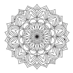 Circular pattern in the form of a mandala. Henna tatoo mandala. Mehndi style. Decorative pattern in oriental style. Coloring book page.