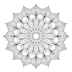 Circular pattern in the form of a mandala. Henna tatoo mandala. Mehndi style. Decorative pattern in oriental style. Coloring book page.