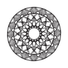 Fototapeta premium Circular pattern in the form of a mandala. Henna tatoo mandala. Mehndi style. Decorative pattern in oriental style. Coloring book page.
