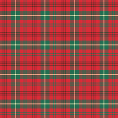 Plaid with twill weave repeat pattern in red and green.Gingham seamless pattern with stripes for Christmas..Checkered tartan Geometric graphic vector illustration background.