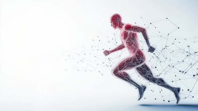 Athlete muscles Scientific Visualization Neural Connections body Activity Concept sport Development