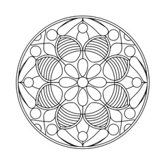 Circular pattern in the form of a mandala. Henna tatoo mandala. Mehndi style. Decorative pattern in oriental style. Coloring book page.