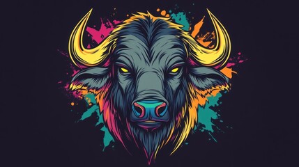 Colorful Bull Illustration