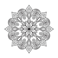 Circular pattern in the form of a mandala. Henna tatoo mandala. Mehndi style. Decorative pattern in oriental style. Coloring book page.