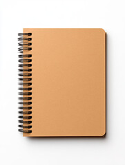 Empty spiral notebook on a white isolated background.