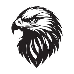 Obraz premium Black eagle head logo Vector Silhouette on white