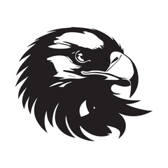 Black eagle head logo Vector Silhouette on white