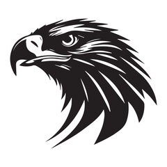 Black eagle head logo Vector Silhouette on white