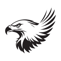 Fototapeta premium Black eagle head logo Vector Silhouette on white