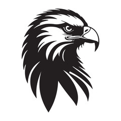 Fototapeta premium Black eagle head logo Vector Silhouette on white