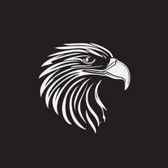 Black eagle head logo Vector Silhouette on white