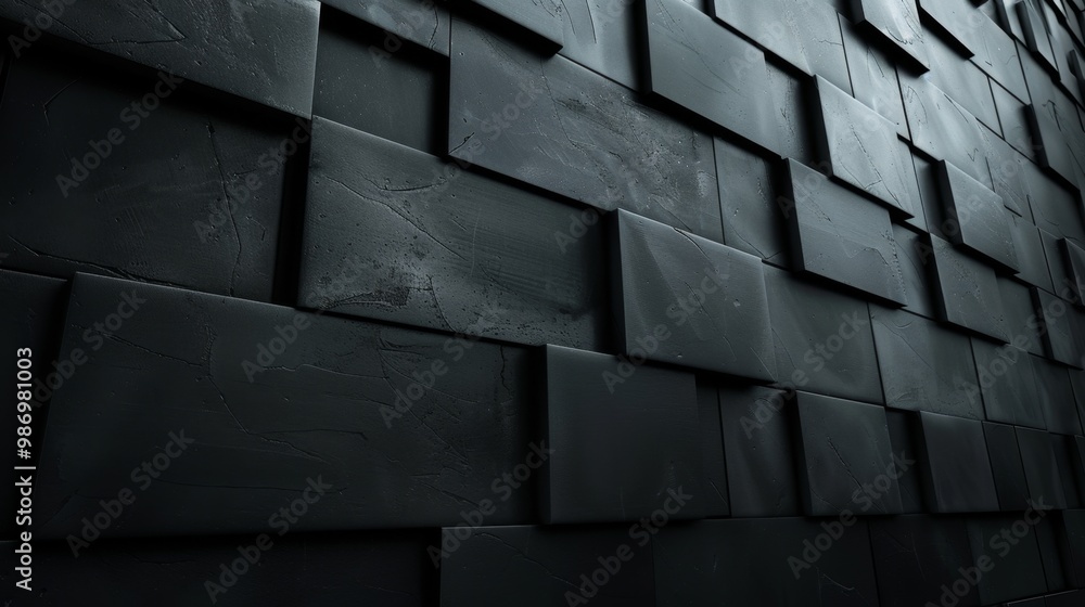 Aufkleber A close-up of a textured black wall with a diagonal pattern of squares.