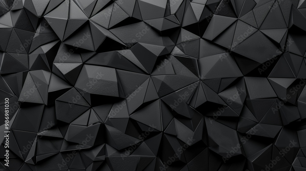 Fototapete A close-up of a black, triangular geometric pattern with a textured surface.