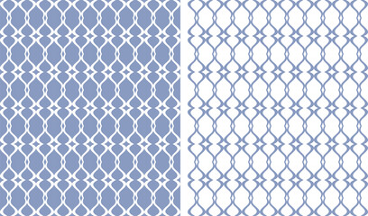 Fototapeta premium Set of Seamless Lacy Patterns Blue and White Textures Collection. 