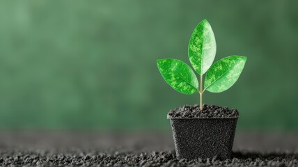 Small green plant with vibrant leaves in a black pot.