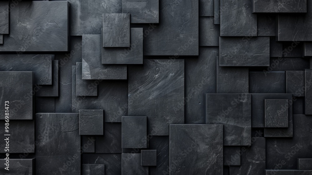 Aufkleber An abstract black square pattern with a textured surface.