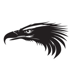 Black eagle head logo Vector Silhouette on white