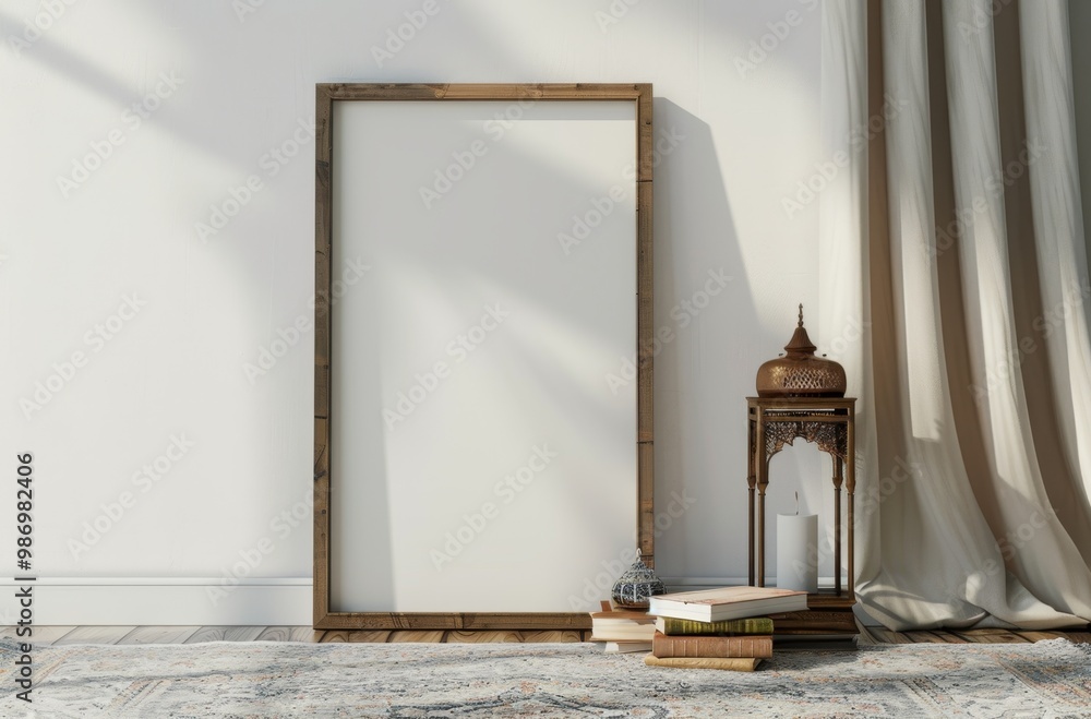 Poster empty photo frame mockup