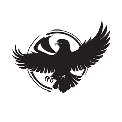 Black eagle head logo Vector Silhouette on white