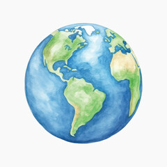 Fototapeta premium Watercolor Earth globe illustration