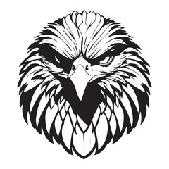 Black eagle head logo Vector Silhouette on white