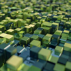 Obraz premium 3D abstract landscape of extruding cubes