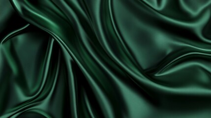 Fototapeta premium Luxurious green silk texture with a smooth, soft blur, perfect for abstract backgrounds
