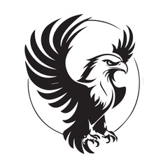 Black eagle head logo Vector Silhouette on white