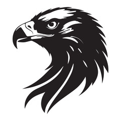 Black eagle head logo Vector Silhouette on white