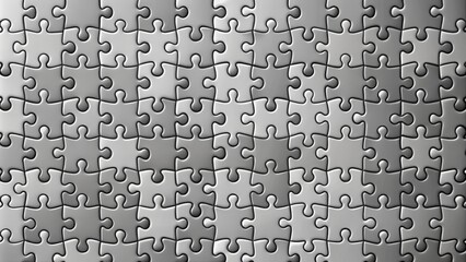 A grayscale jigsaw puzzle pattern with intricate details