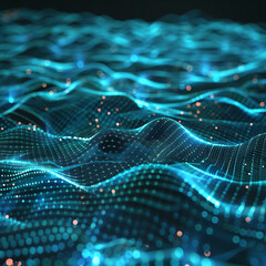 3D data communications background with glowing part