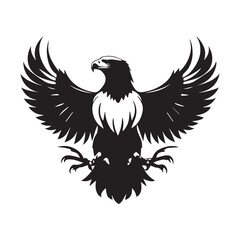 Black eagle head logo Vector Silhouette on white
