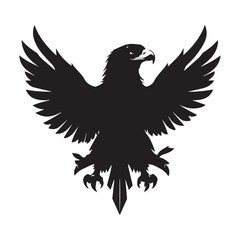 Black eagle head logo Vector Silhouette on white
