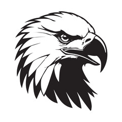 Black eagle head logo Vector Silhouette on white