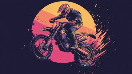 Motocross Rider in Action