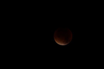 Offenburg, Germany - 09 28 2015 - Lunar eclipse and blood moon