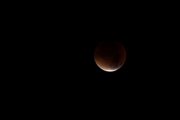 Offenburg, Germany - 09 28 2015 - Lunar eclipse and blood moon