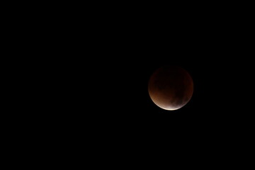 Offenburg, Germany - 09 28 2015 - Lunar eclipse and blood moon